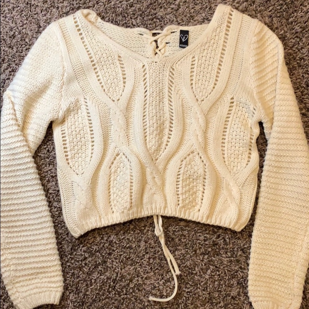 Tan colored see-through sweater